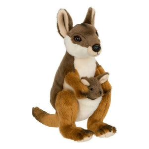 Bon Ton Toys - WWF - Känguru Plüschtier mit Baby | Hellbraun