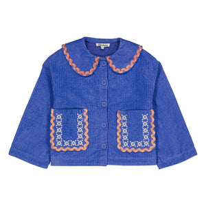 Hello Simone - Duchesse Samt Jacke | Blau