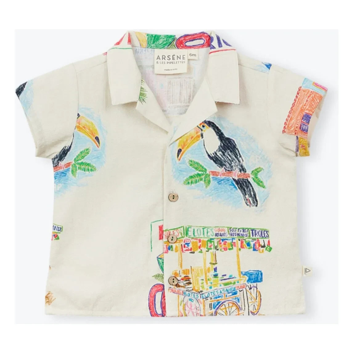 Arsène et Les Pipelettes - Toucan Twill Hemd | Cremeweiß