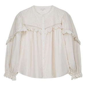 Louise Misha - Noelianne Bluse Bio-Baumwoll-Popeline - Damenkollektion | Creme