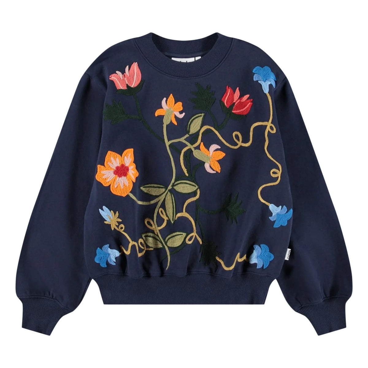 Molo - Marge Pullover mit Blumen aus Bio-Baumwolle | Marineblau