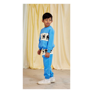 Mini Rodini - Panther Sweatshirt aus Bio-Baumwolle | Azurblau