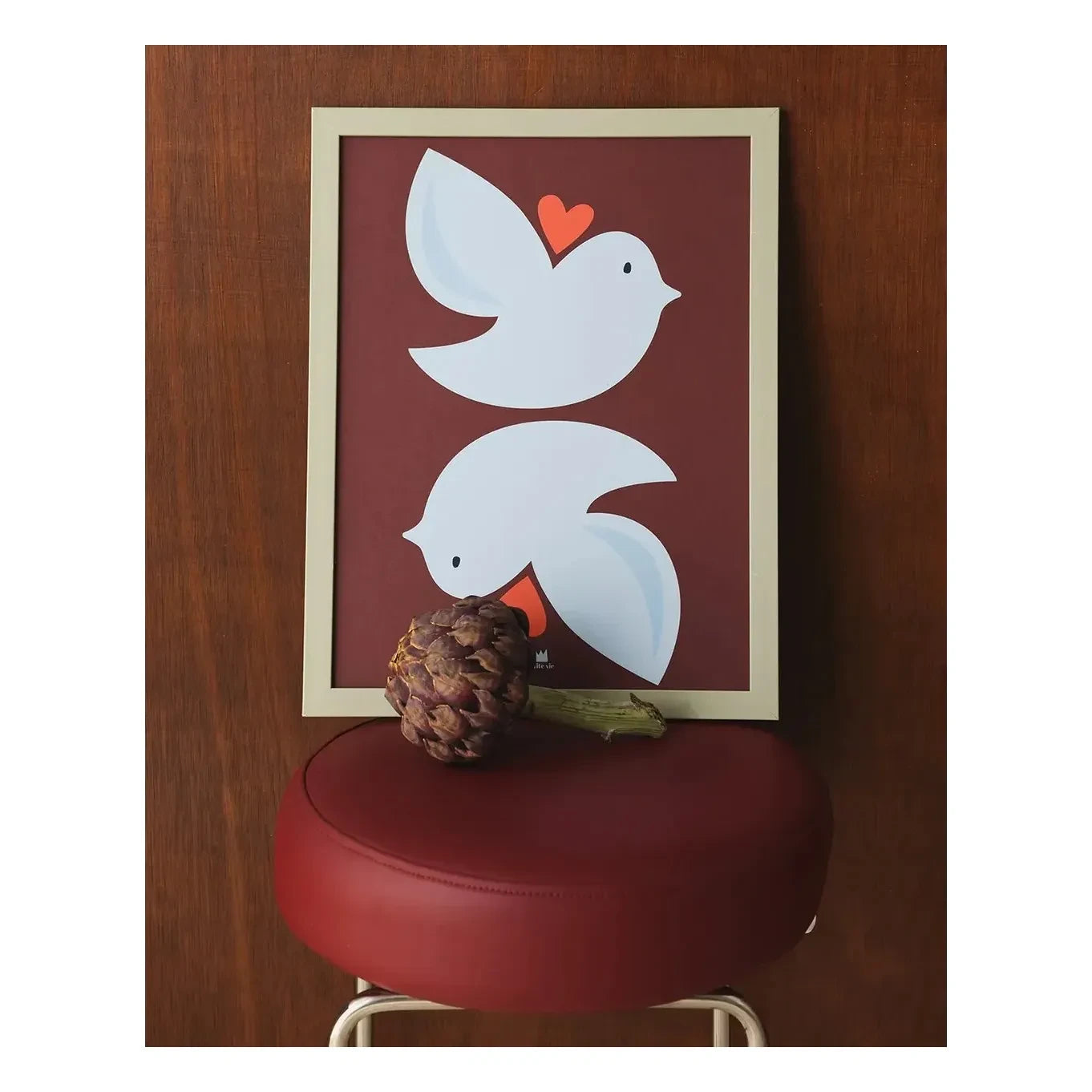 Ma petite vie - Blaue Vögel Poster | Hellblau