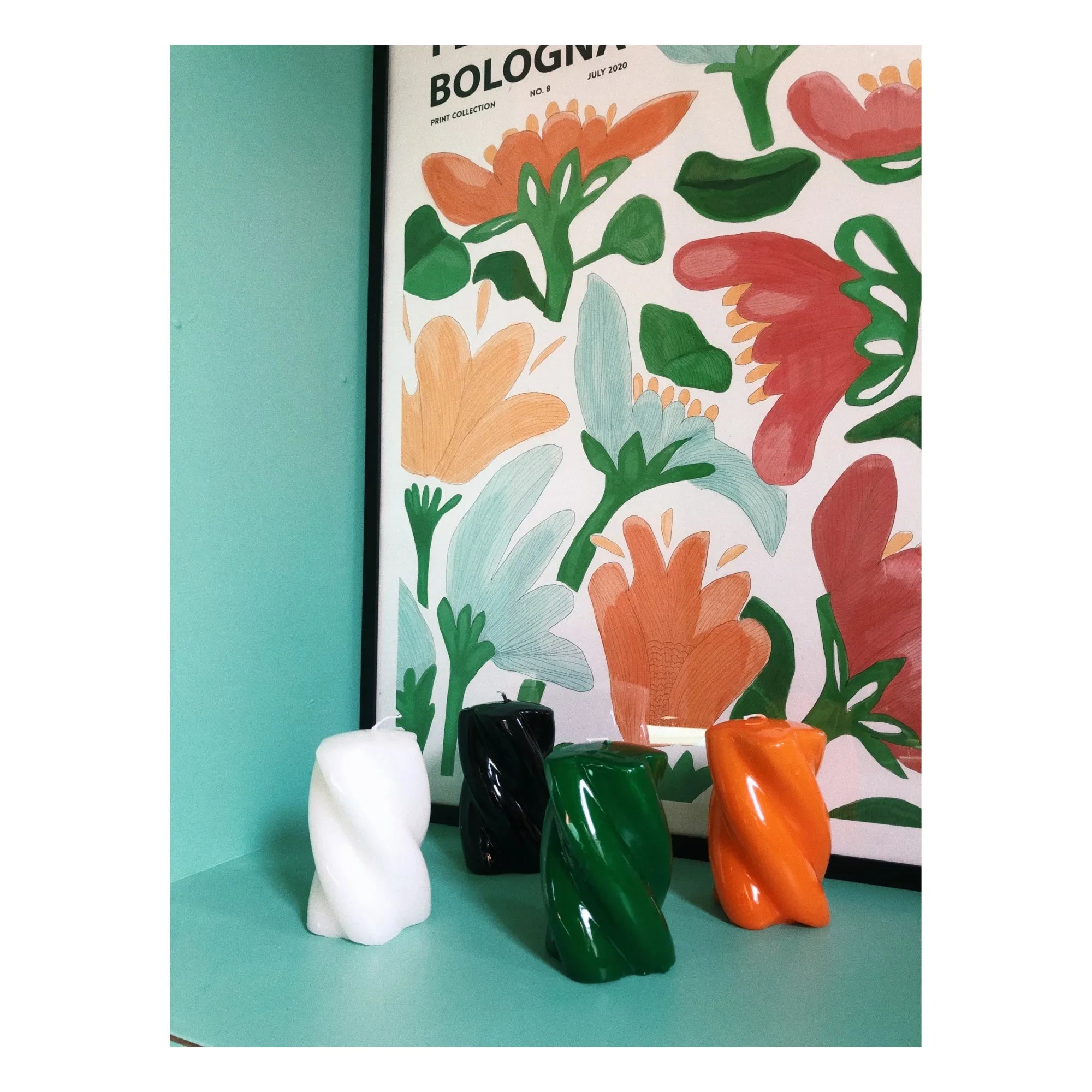 Anna + Nina - Gedrehte Kerze - 9 cm | Orange