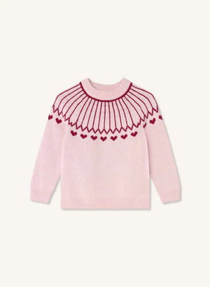 Fliink - Nova Hearts Organischer Baumwollpullover | Rosa
