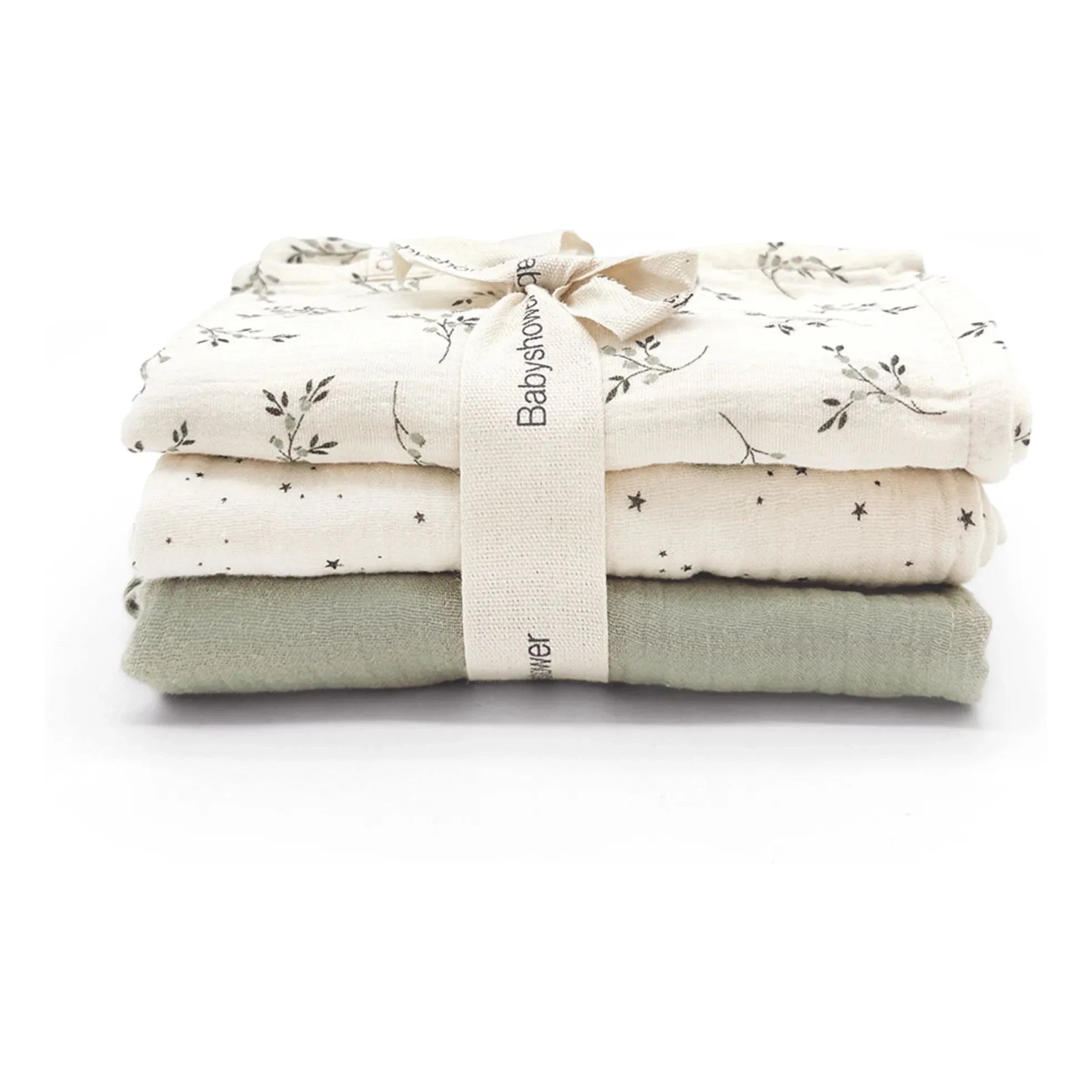 Babyparty - Olive Nappies - 3er-Set | Ecru