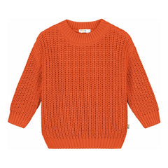 Yuki - Bio-Baumwolle Dicker Strickpullover | Orange