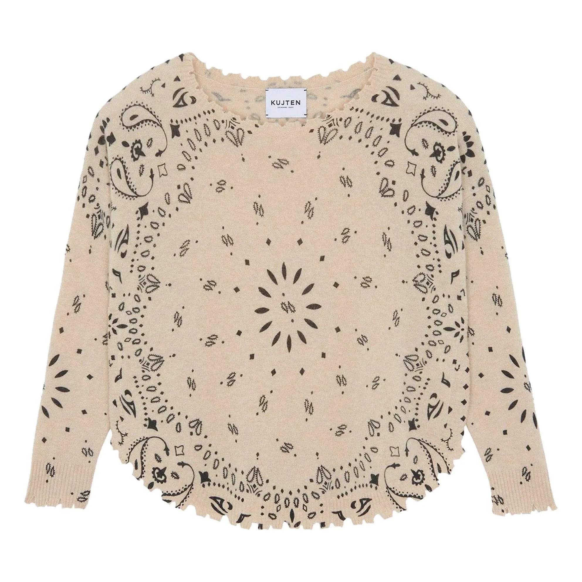 Kujten - Mela Bandana Kaschmirpullover | Ecru