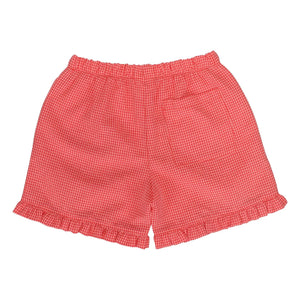 Sticky Lemon - Rüschen- und Karo-Lemon-Shorts | Koralle