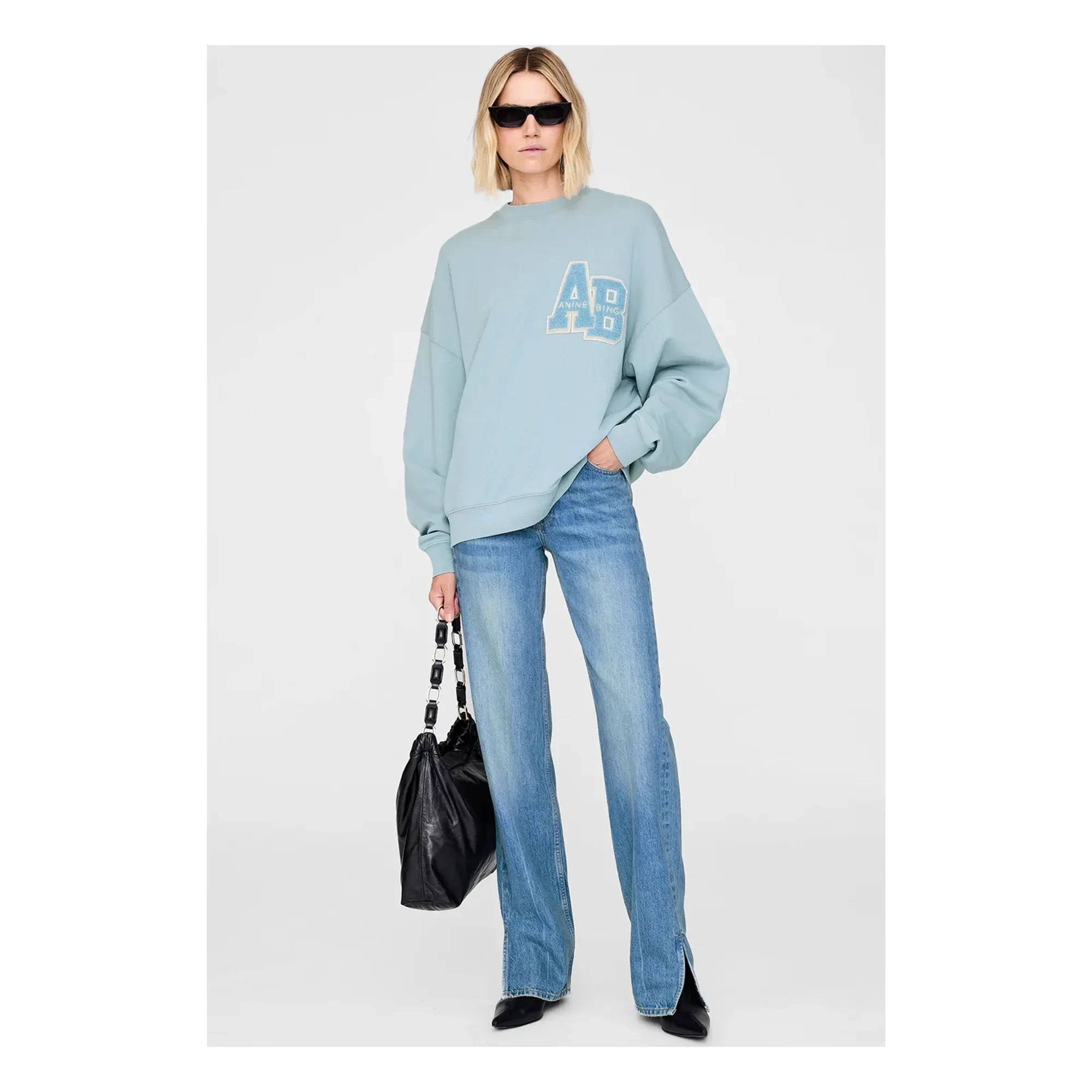 Anine Bing - Oversize Miles Letterman Sweatshirt | Hellblau