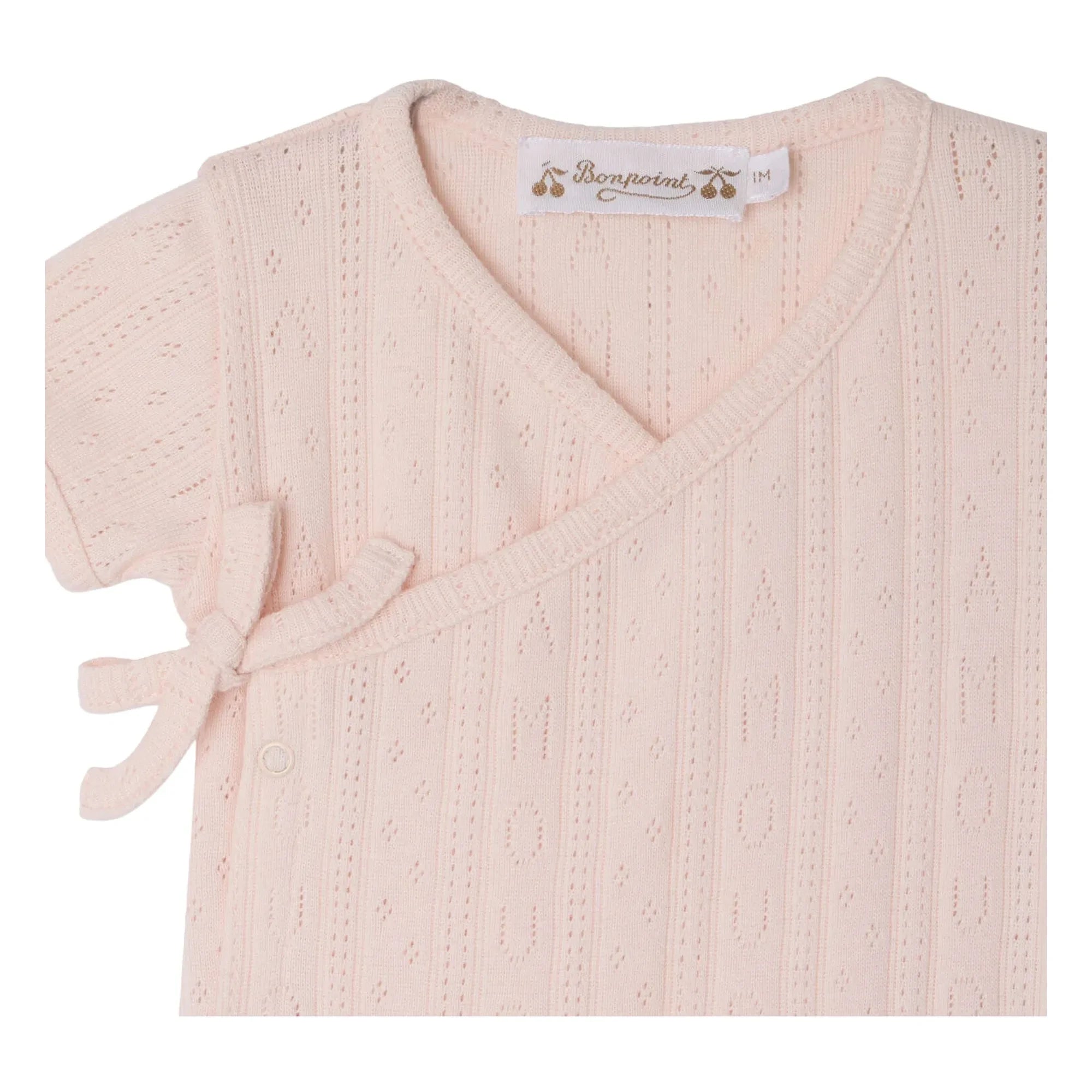 Bonpoint - Pointelle Chamomile Organic Cotton Playsuit | Puderrosa