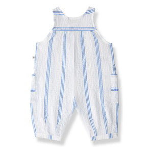 Familien-Tipp 1+ - Montjoi gestreifter Overall | Hellblau