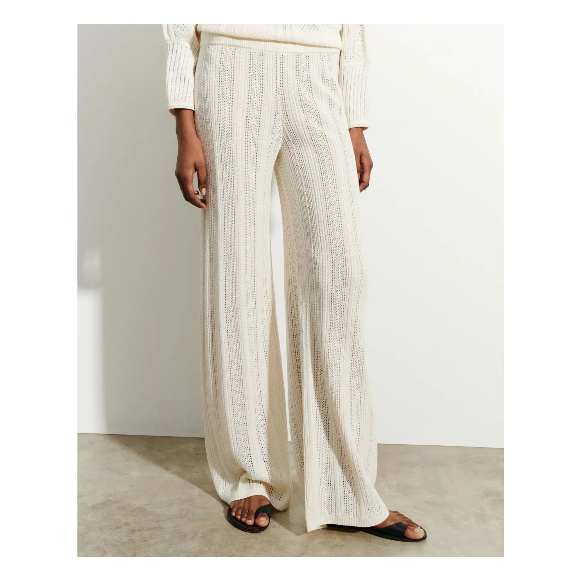 Bompard - Pointelle Kaschmir- und Seidenhose | Natur
