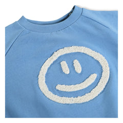 Molo - Disc Smiley Bio-Baumwoll-Sweatshirt | Blau