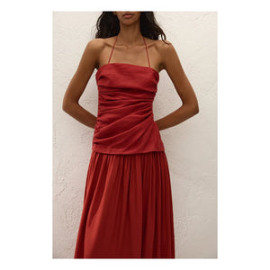 Faithfull the Brand - Notte Maxi Kleid aus Baumwolle | Terracotta