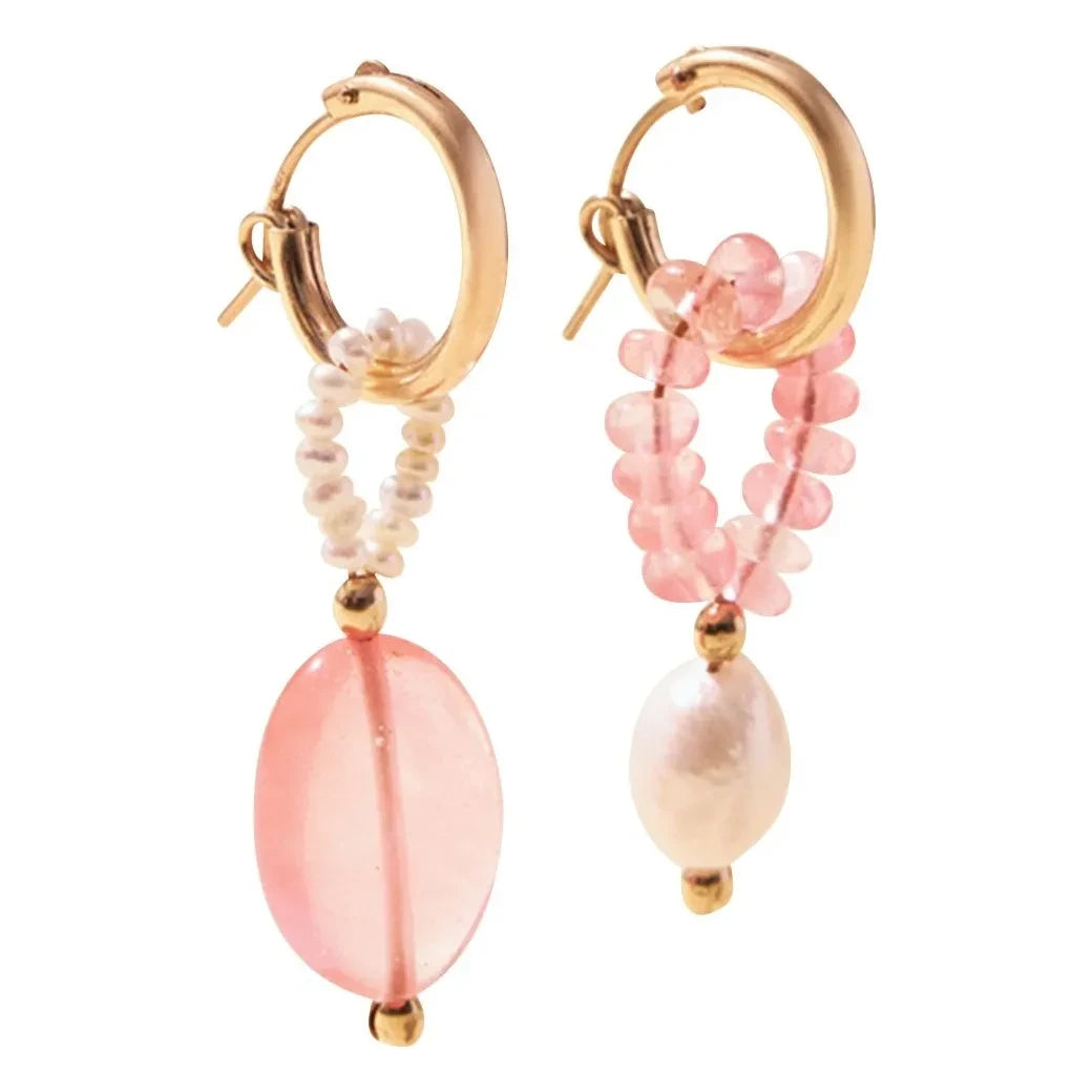 Camille Colette Studio - Jim Quartz Creolen | Rosa