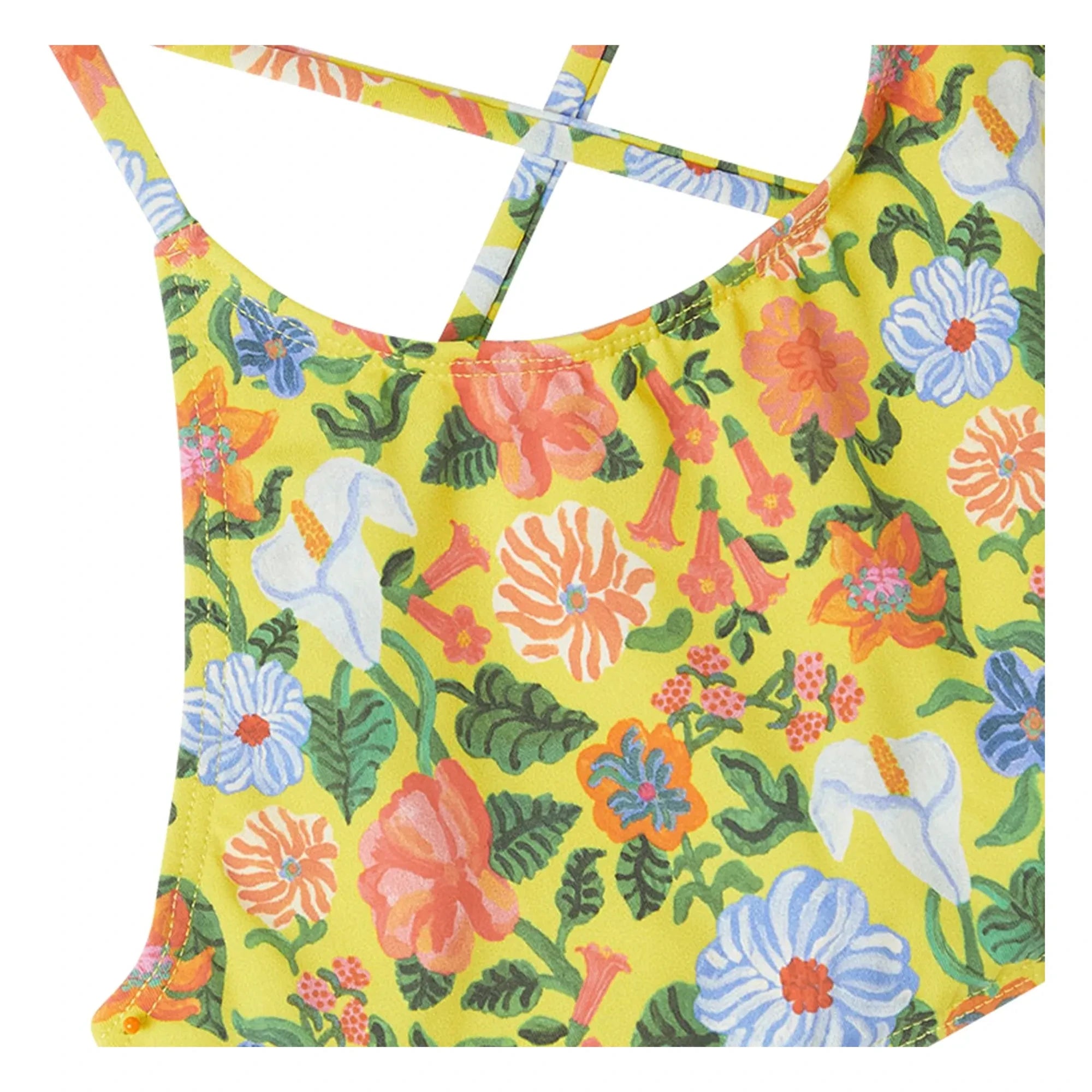 Fabula - 2-teiliger Volant-Blumen-Badeanzug | Gelb