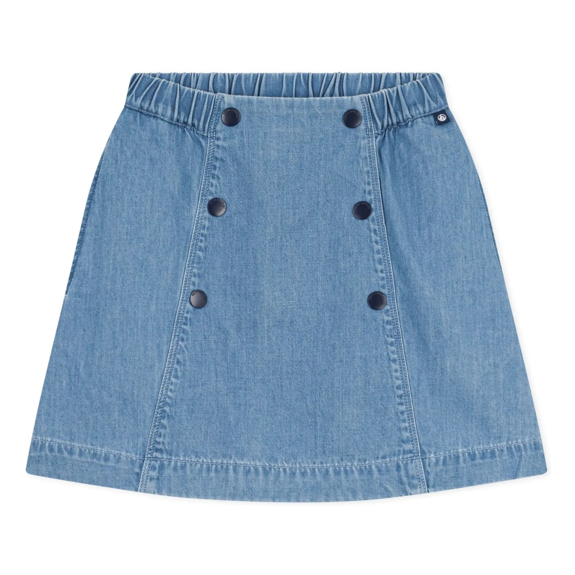 Petit Bateau – Bio-Denim-Rock mit Trägern | Blau