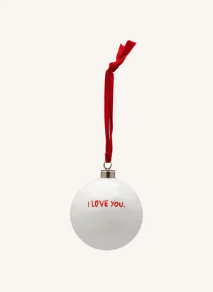 Anna + Nina - "Ich liebe dich" Weihnachtsbaum Ornament | Weiß