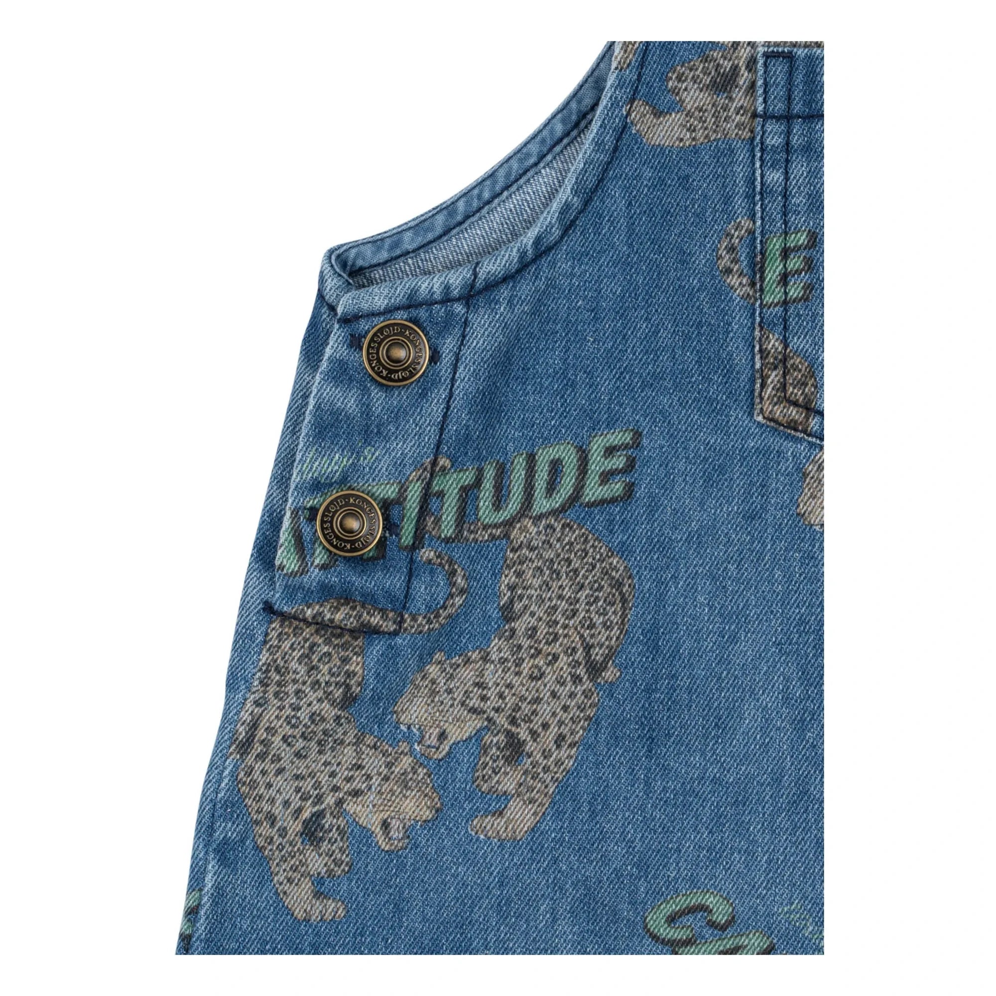 Konges Sløjd - Bio-Baumwolle Denim Magot Gepard Short Latzhose | Blau