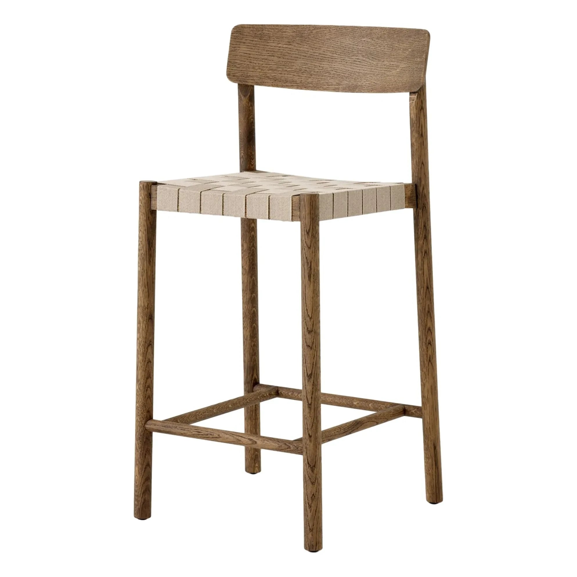 & Tradition - Betty TK12 Barhocker Naturgewebe 65 cm geräucherte geölte Eiche | Chêne fumé