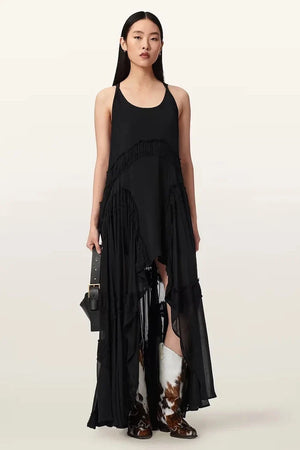 AllSaints Asimetrik Viskon Elbise DORINA