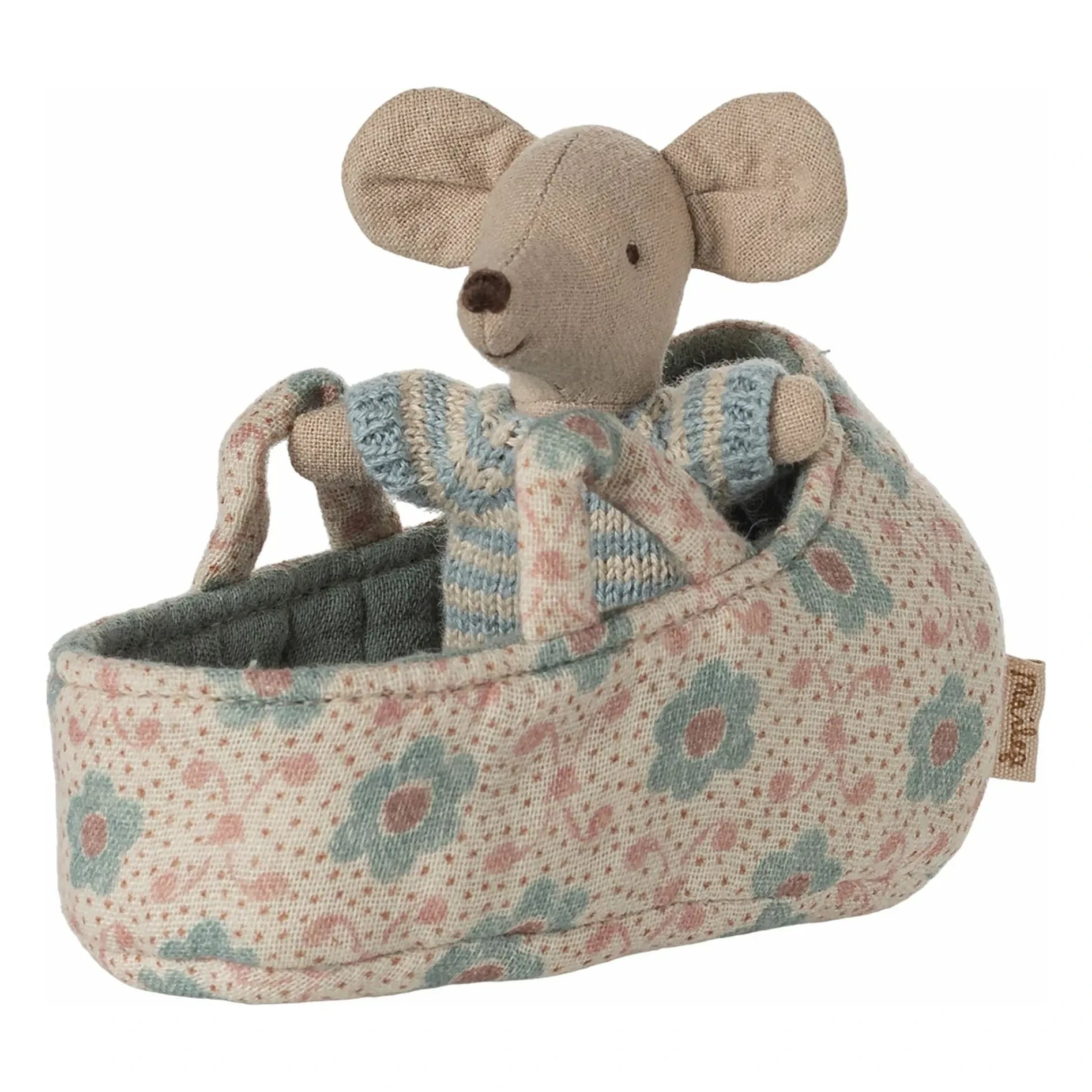 Maileg - Baby Maus in blauer Wiege