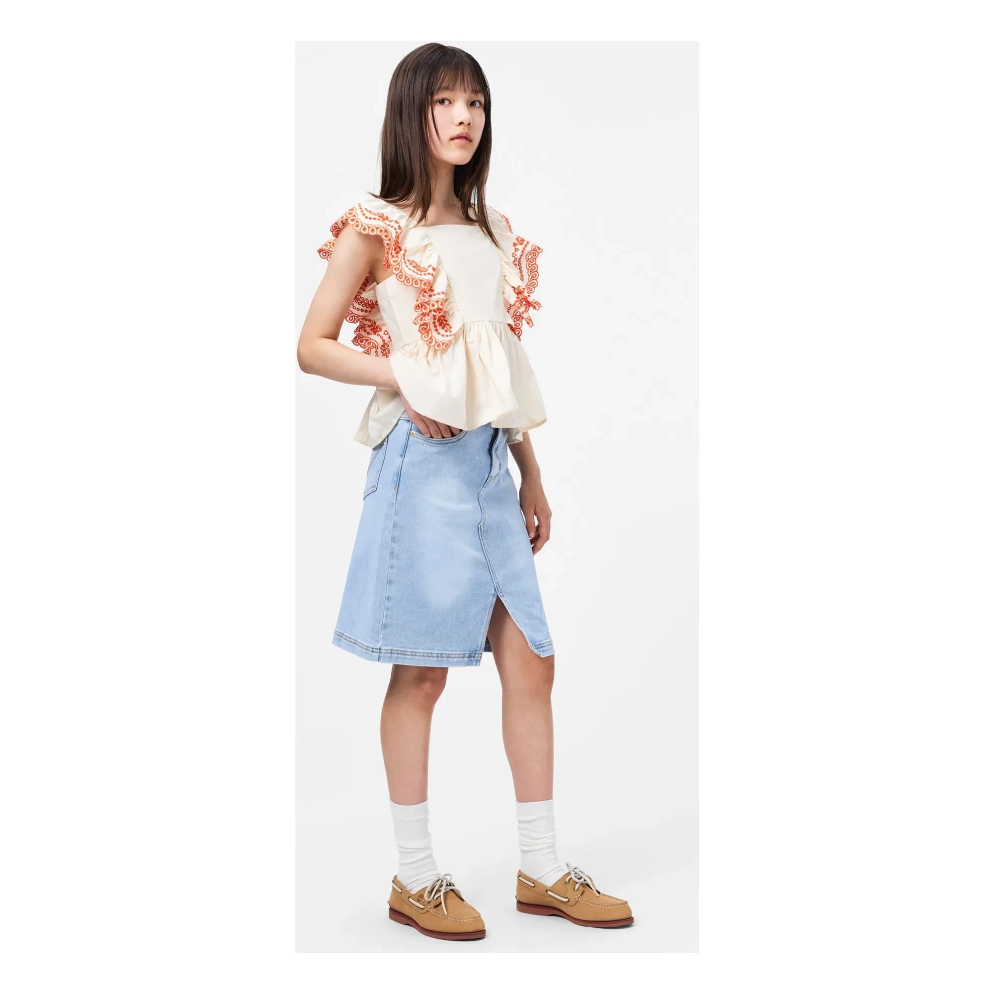 Molo - Volants Rosamond Conton Bio Top | Elfenbein