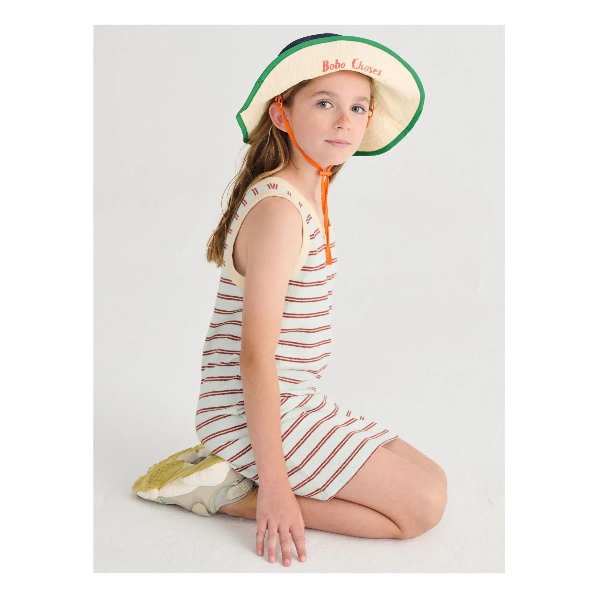 Bobo Choses - Gestreiftes Bio-Baumwoll-Tanktop-Kleid | Hellblau