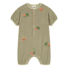 Studio Bohème - Bebecito Watermelon Bio-Baumwoll-Frottee Strampler | Khaki