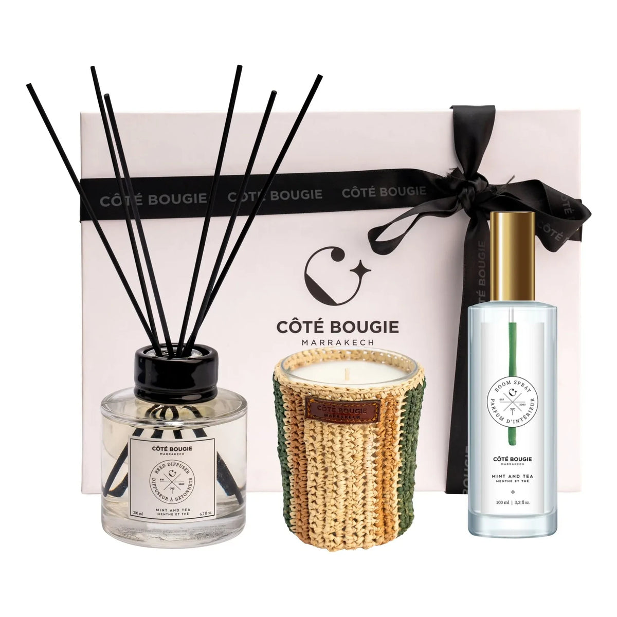 Côté Bougie – Exklusives Geschenkset – Minze und Tee