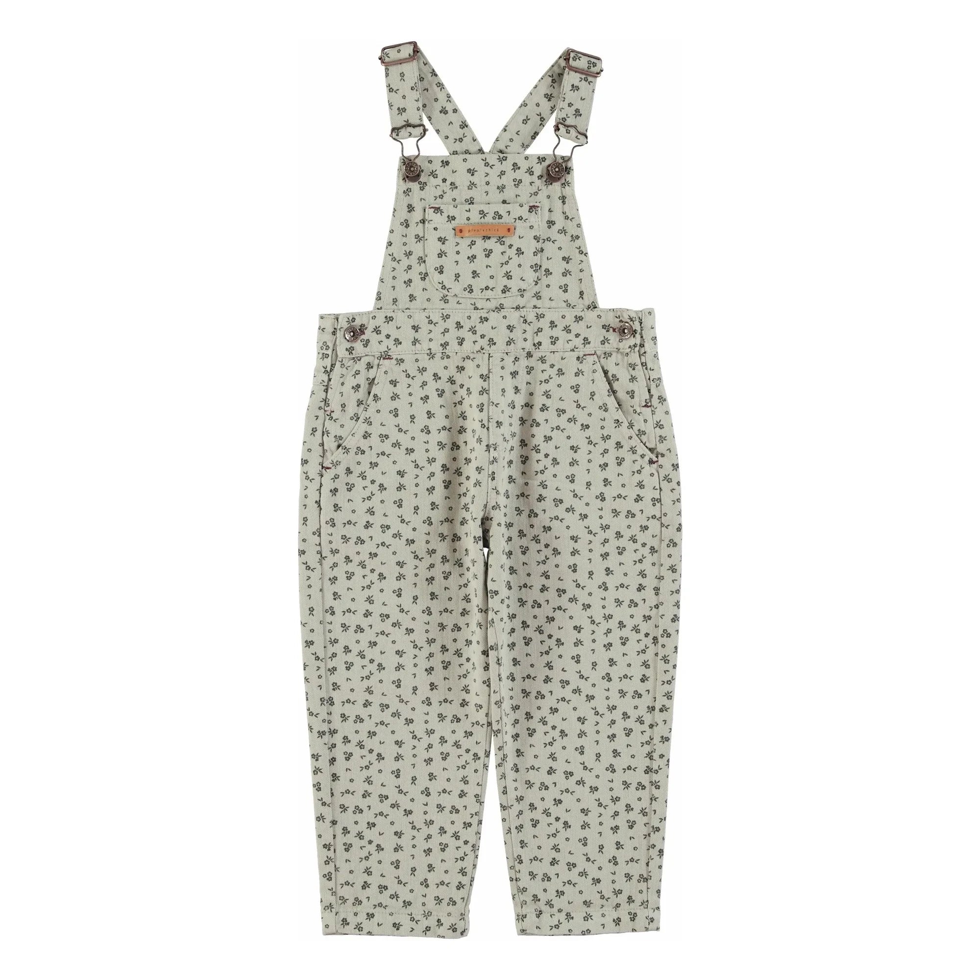 Piupiuchick - Blumenmuster-Overall | Hellgrau