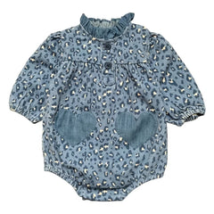 Louis Louise - Sylvette Leoparden Denim Overall | Hellblau