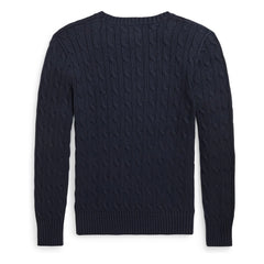 Ralph Lauren - Zopfmusterpullover mit Logo | Marineblau