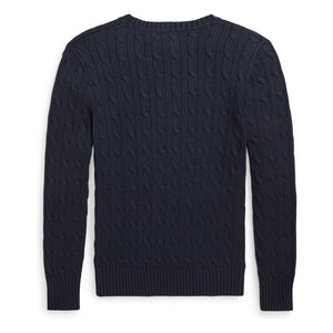 Ralph Lauren - Zopfmusterpullover mit Logo | Marineblau