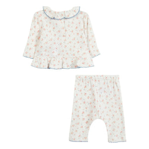Tartine et Chocolat - Geblümtes T-Shirt und Leggings Set | Ecru