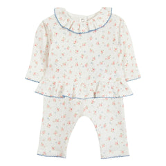 Tartine et Chocolat - Geblümtes T-Shirt und Leggings Set | Ecru