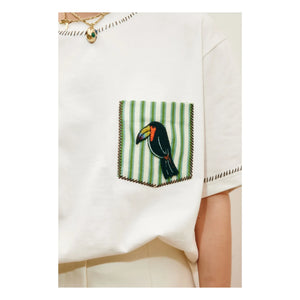 Alémais - Toucan Bio-Baumwolle T-Shirt | Weiß