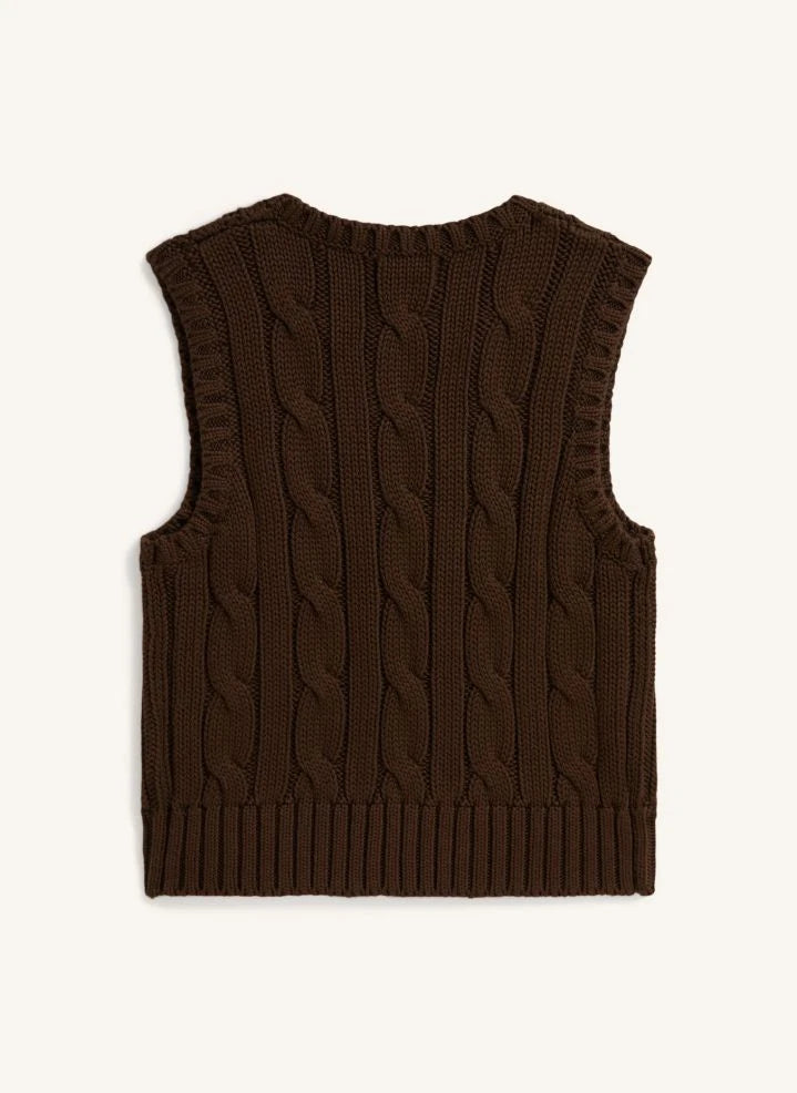 Ralph Lauren - Logo Ärmelloser Pullover | Braun