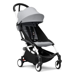 Stokke® - YOYO³ Komplett-Kinderwagen 0+ und 6+ Weißer Rahmen | Stein