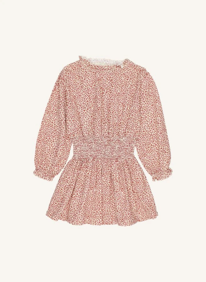 Búho - Gerafftes Smock-Kleid | Bordeaux