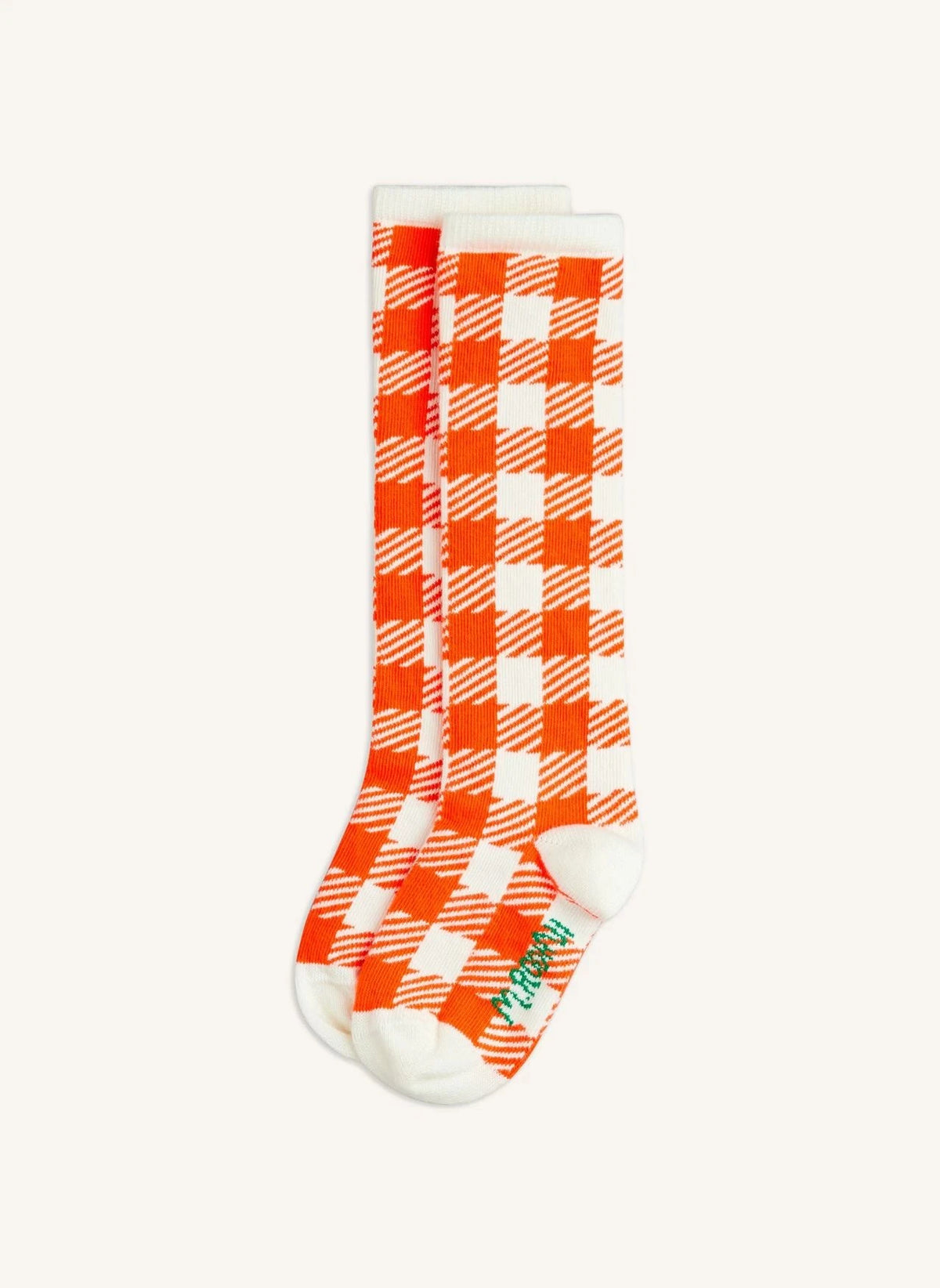 Mini Rodini - Hohe Gingham-Socken aus Bio-Baumwolle | Rot