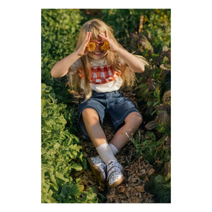 Angulus - Mini Hearts Doppelklett-Sneaker | Ecru