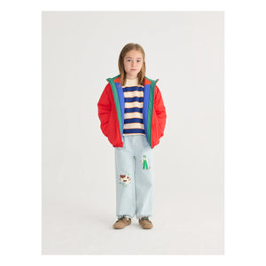 Bobo Choses – Gestreifter Pullover aus Bio-Baumwolle | Heather Beige