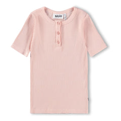 Molo - Rosey geripptes Knopfshirt | Hellrosa