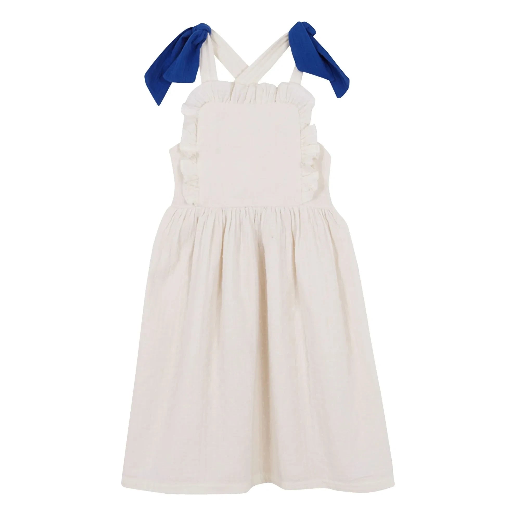 birinit - Plumetis Bio-Baumwoll-Midikleid | Ivory