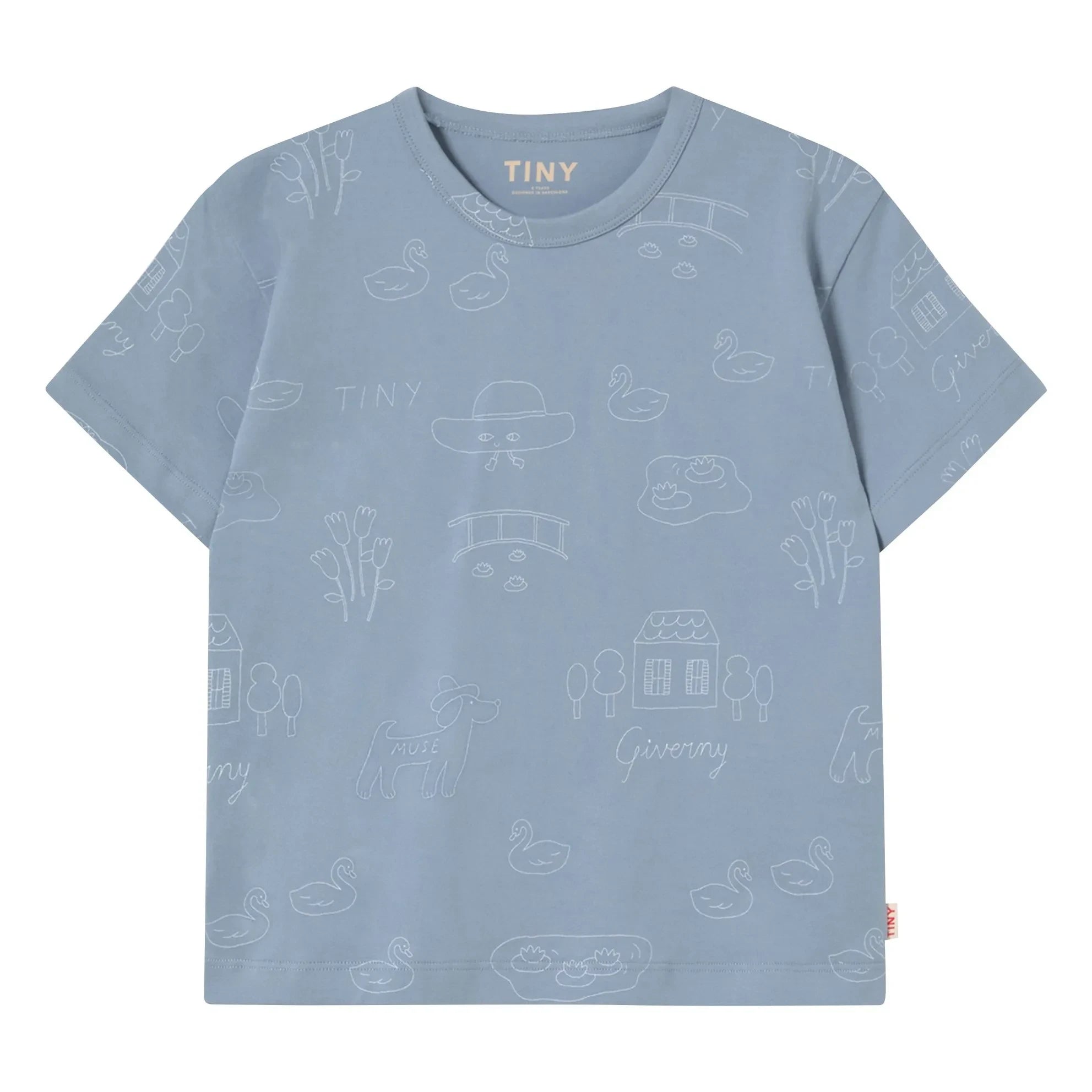 Tinycottons - Tiny Swans T-Shirt aus Bio-Baumwolle | Graublau