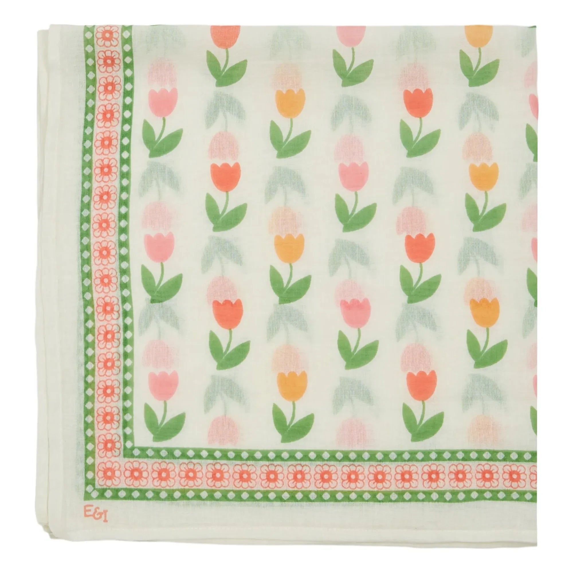 Emile et Ida - Tuch mit Tulpenmuster | Creme