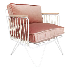 Honoré - Beyaz Croisette Sessel - Samt - | Rosa