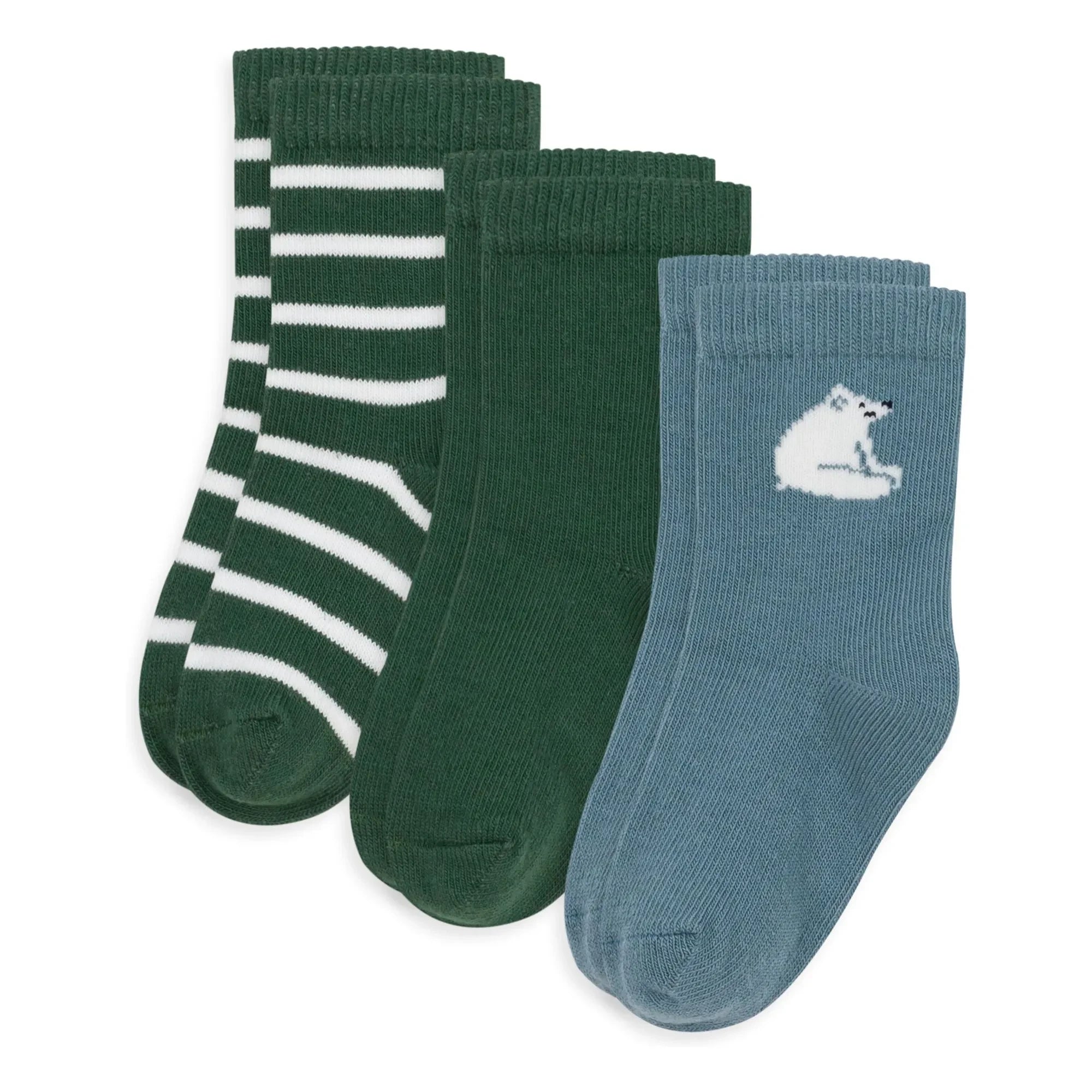 Petit Bateau - 3er-Pack Bärensocken | Chromgrün